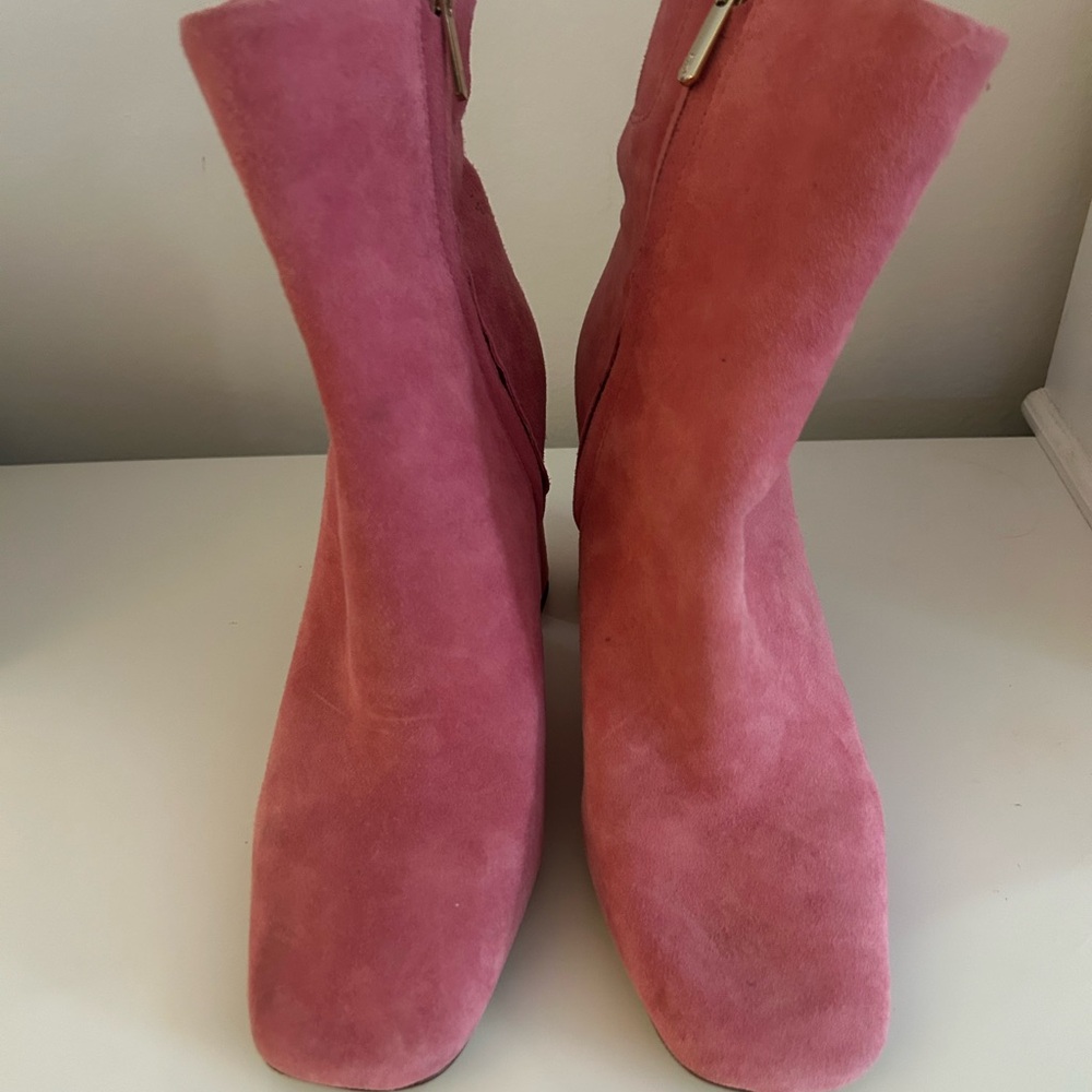Sam Edelman Pink Suede Ankle Boots